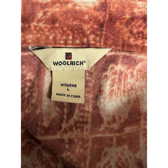 Women’s Autumn Orange WOOLRICH Button Up Shirt, Size L Cozy Fall Fairy Office - Picture 6 of 8
